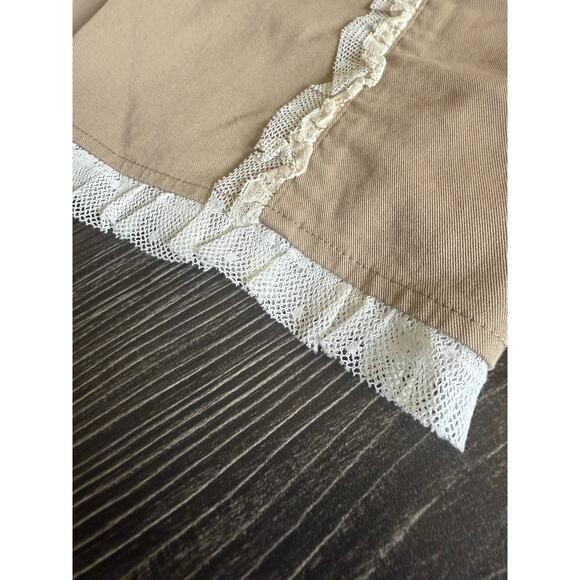 Red Valentino Khaki Beige Side Zip Skirt with Polka-Dot Lace Detail Sz. 4 - Picture 6 of 6